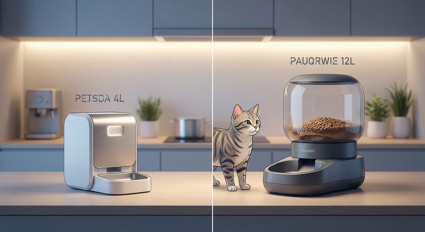 PETSDA 4L vs. PAUQRWIE 12L: Which Cat Feeder Is Best for Your Pet?