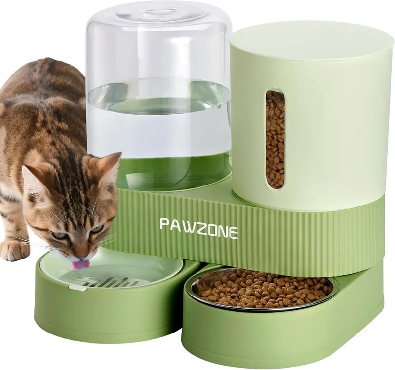 Pawzone 2 Pack Automatic Cat Feeder Green