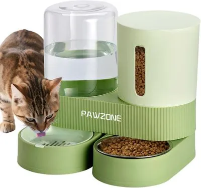 Pawzone 2 Pack Automatic Cat Feeder Green