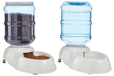 Amazon Basics Large Pet Water and Food Dispenser Set