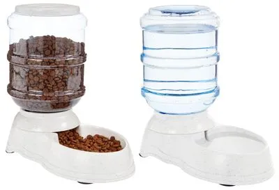 Amazon Basics Automatic Pet Feeder and Waterer, Small 1-Gallon
