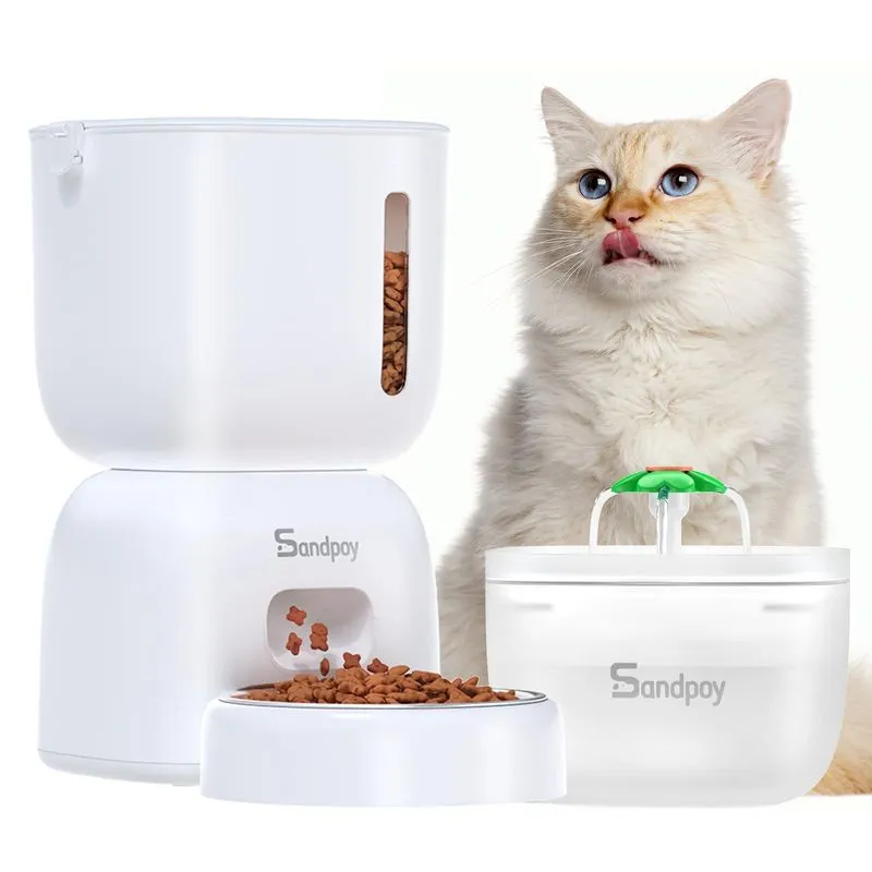 Sandpoy Automatic Cat Feeder and Water Dispenser 3L