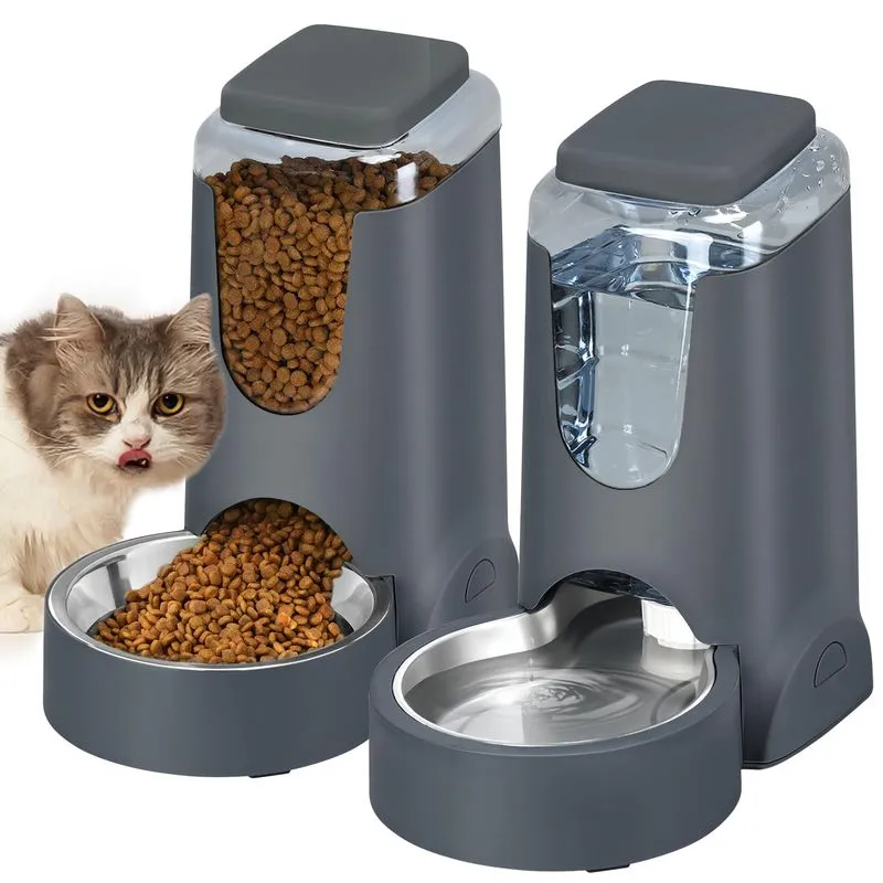 HWONMTE Automatic Pet Feeder 3.8L Charcoal Gray
