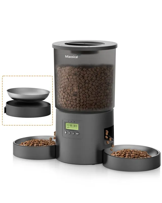 Miaosical Automatic Cat Feeder 4.2L Dual Bowl