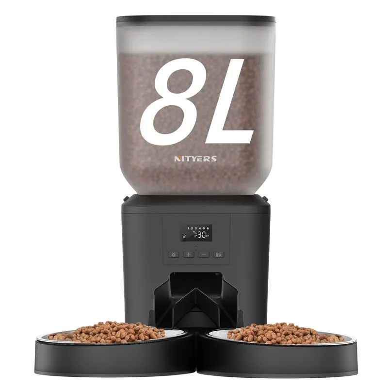 Nityers Automatic Cat Feeder 8L - Double Bowls
