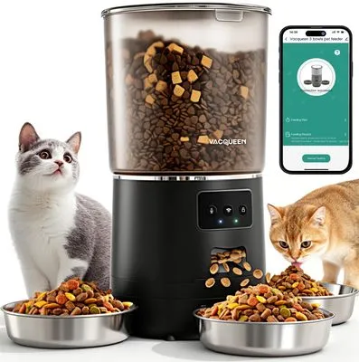 Vacqueen Automatic Cat Feeder 6L/25 Cups