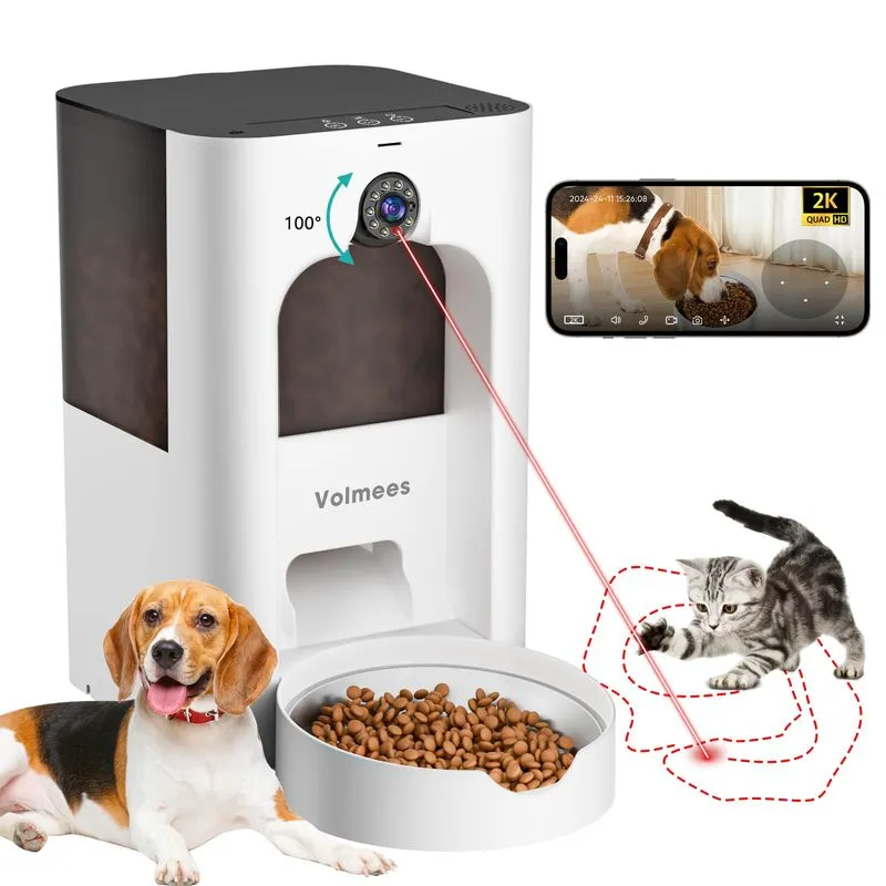 Volmees Automatic Cat Feeder with Camera 4L
