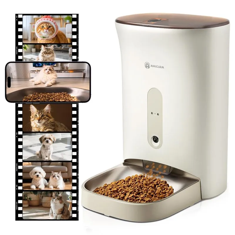 Amicura 2K HD WiFi Automatic Cat Feeder