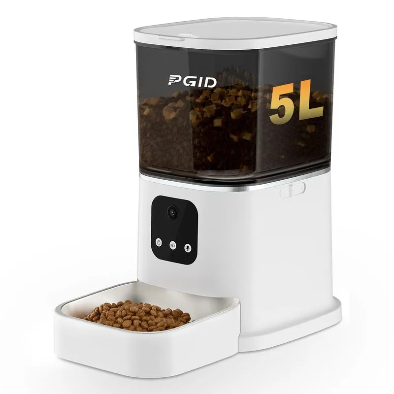 PGID Smart Pet Feeder 5L White Camera
