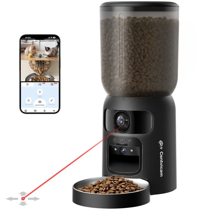 Centvicam Automatic Cat Feeder with Dual 2K Cameras