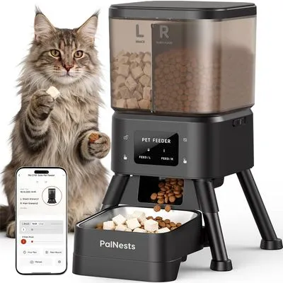 PalNests Dual Chamber Automatic Cat Feeder 4L