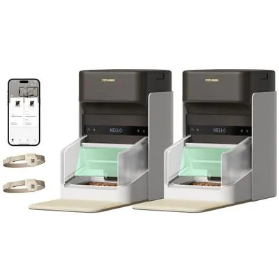 PETLIBRO RFID Multiple Cats Feeder 2 Pack, Brown 3L