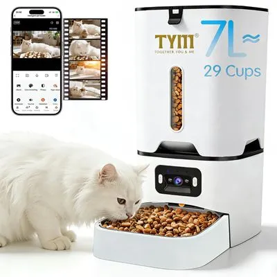 TYM Automatic Cat Feeder with Camera, Single Bowl